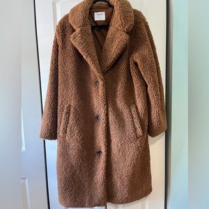 Faux shearling teddy coat